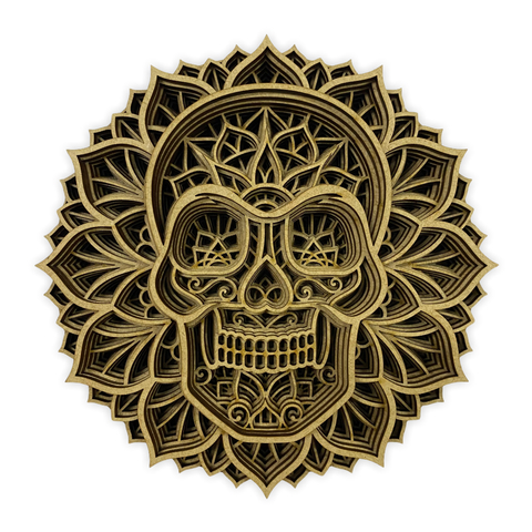 Mandala 3D Caveira Skull - 8 Camadas