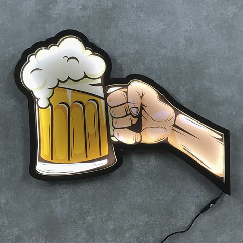 Luminoso_Tampinha_beer_bar_Painel_Led_lupulo_cerveja_bebida_caneca_chopp