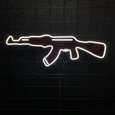 Placa Painel Neon Led Ak-47 Espelhado - comprar online