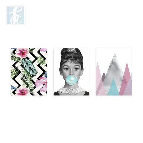 Placa Decor Kit Trio - Audrey Hepburn - Bonequinha de Luxo - comprar online