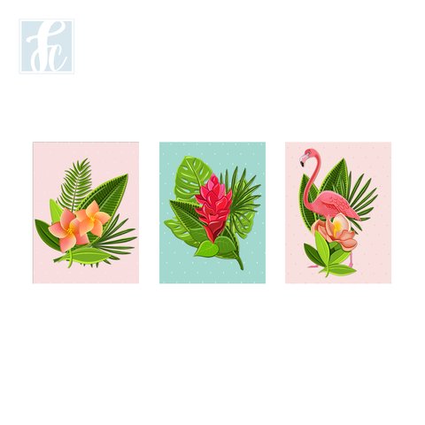 Placa Decor Kit Trio - Flamingo - comprar online
