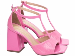 Sandália Feminina croco pink - Viviany Leal Store