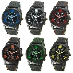 Casual Quartz Analog Silicone Stainless Steel Dial Sports WristWatch - comprar online