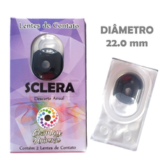 Lentes de Contato Cosplay SCLERA - 22mm Preta - Anual - SAMPA LENTES