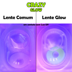 Lentes de Contato Cosplay CRAZY - Amarela Glow - Anual na internet