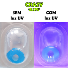 Lentes de Contato Cosplay CRAZY - Azul Glow - Anual na internet