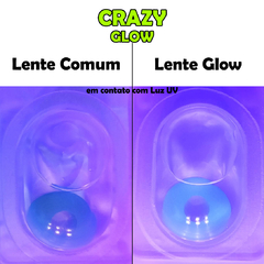 Lentes de Contato Cosplay CRAZY - Azul Glow - Anual - comprar online