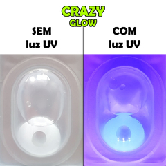 Lentes de Contato Cosplay CRAZY - Branca Glow - Anual na internet