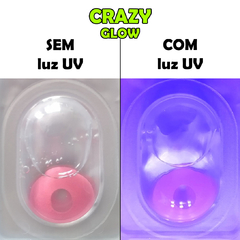 Lentes de Contato Cosplay CRAZY - Rosa Glow - Anual na internet