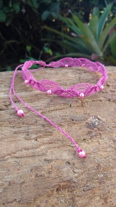 Choker Macramê Rosa