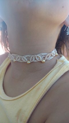 Choker Macramê creme