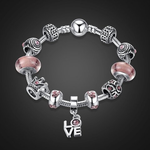 PULSEIRA PRATA LOVE ROSA - loja online