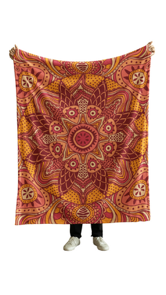 Manta Polar Premium Mandala Naranja - comprar online