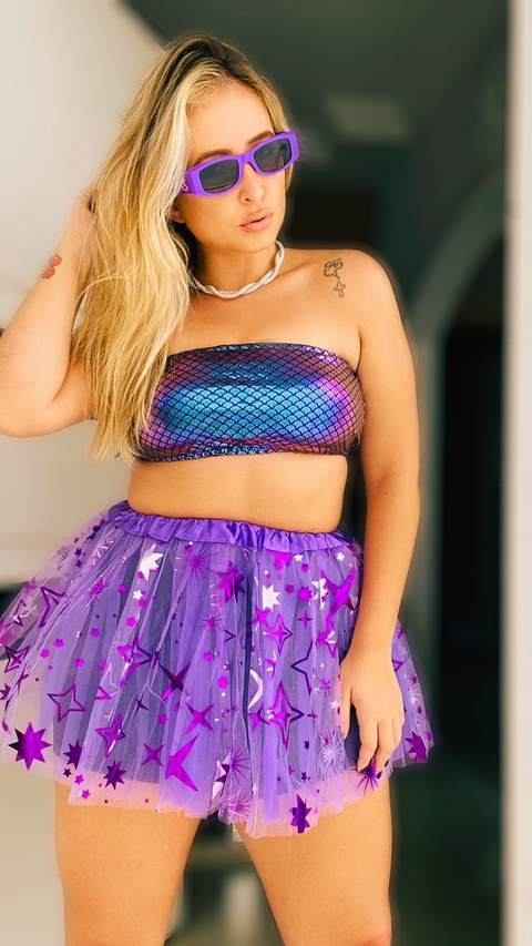 Saia de tule hot sale preta e roxa