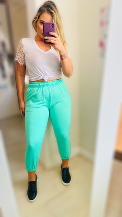 Calça moletinho jogger verde