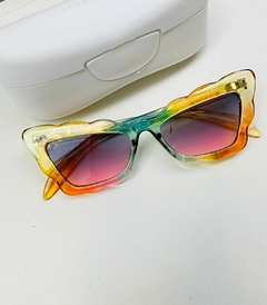 Óculos de sol feminino nuvem gatinho colorfull transparente - comprar online