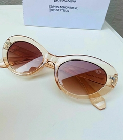 Óculos de sol Margie feminino gatinho oval transparente marrom - comprar online