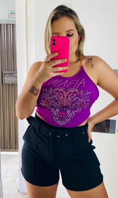 Cropped poliamida tigre fúcsia - comprar online