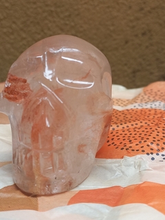 Caveira Crânio De Quartzo Esculpido À Mão