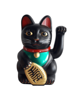 Gato de la Suerte Maneki Neko Color Negro