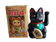 Gato de la Suerte Maneki Neko Color Negro - comprar online