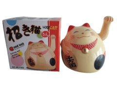 Gato de la Suerte Maneki Neko Color Beige GRANDE - comprar online
