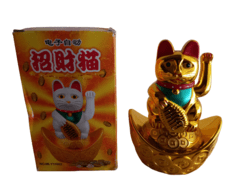 Gato de la Suerte Maneki Neko Dorado - comprar online
