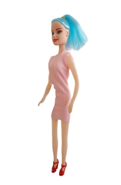 Muñeca Articulada con Vestido Pelo Azul - Fashion New Series - comprar online