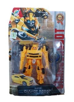 Muñeco Auto Robot Transformer Amarillo y Negro