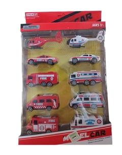 Set x 10 Autitos Ambulancia Bomberos