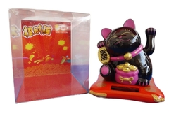 Gato de la Suerte Negro Solar - Maneki Neko - comprar online