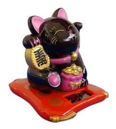 Gato de la Suerte Negro Solar - Maneki Neko - Aye & Marcos Toys
