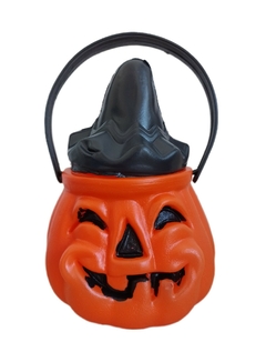 Calabaza Caramelera Plástica con Tapa Halloween - comprar online