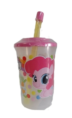 Vasito My Little Pony con Tapa y Sorbete Plástico Infantil 270 ml