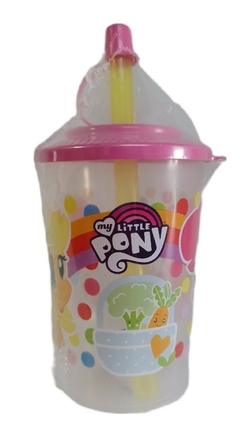 Vasito My Little Pony con Tapa y Sorbete Plástico Infantil 270 ml en internet