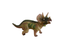 Dinosaurio Triceratops de goma con chifle
