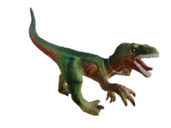 Dinosaurio Indominus de goma con chifle