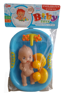 Muñeco bebé con bañera y 2 patitos - comprar online