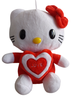 Peluche Hello Kitty Corazón Love y Moño Vestido Rojo