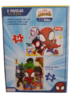 Puzzles 2 en 1 Spidey y Sus Amigos 24 y 36 Piezas - Spiderman Tapimovil en internet