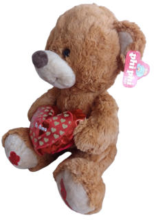 Peluche Oso Pardo Con Corazón Te Amo - San Valentín - comprar online
