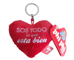 Llavero de Peluche Corazón con Frase San Valentín