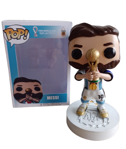 Muñeco Funko Pop Custom Lionel Messi con Capa Besht Mundial Qatar 2022  Fútbol