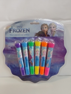 Marcadores Frozen con Sellitos 6 Colores Blow Pen Disney Escolar Cresko en internet