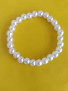 Pulsera Perlas Blancas - Elástica