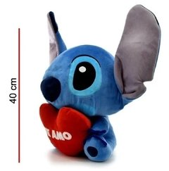 Peluche Stitch Original con Corazón Te Amo - Lilo & Stitch en internet