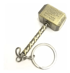 Llavero de metal Martillo Mjolnir de Thor - Dorado - comprar online