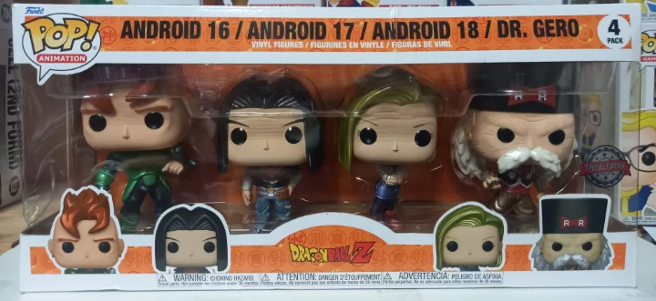 Dragon Ball Z Android 16 Android 17 Android 18 & Dr Gero Pop! Pack