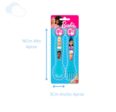 Set x 2 Cubiertos Barbie Cuchara Tenedor Infantil - comprar online