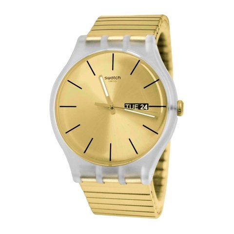 Reloj Swatch Suok702 A/b Dazzling Light Dama Agente Oficial